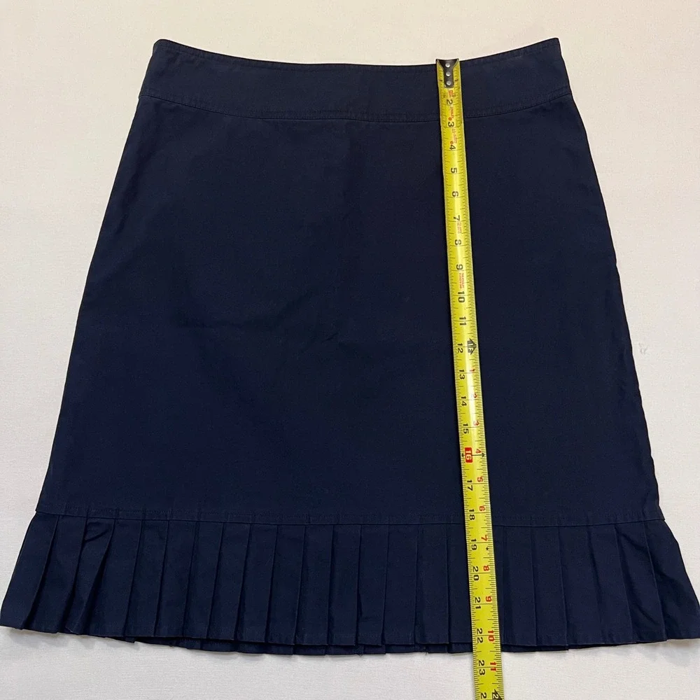 Nautica Navy Blue Pleated Hem Euro Summer Preppy Tennis Golf Mini Skirt Size 10